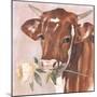 Peony Cow I-Annie Warren-Mounted Art Print