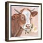 Peony Cow II-Annie Warren-Framed Art Print