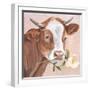 Peony Cow II-Annie Warren-Framed Art Print