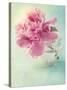 Peony Flower in a Vase-egal-Stretched Canvas