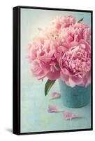 Peony Flowers in a Vase-egal-Framed Stretched Canvas