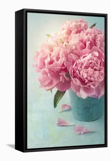 Peony Flowers in a Vase-egal-Framed Stretched Canvas
