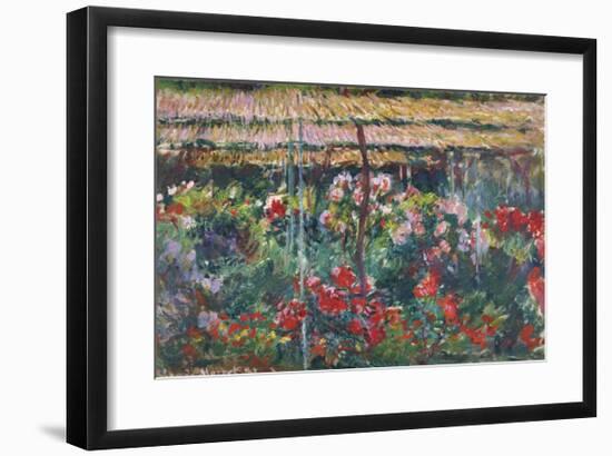 Peony Garden, 1887-Claude Monet-Framed Premium Giclee Print