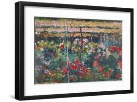 Peony Garden, 1887-Claude Monet-Framed Premium Giclee Print