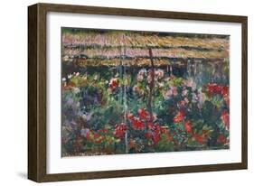 Peony Garden. 1887-Claude Monet-Framed Giclee Print