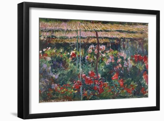 Peony Garden. 1887-Claude Monet-Framed Giclee Print