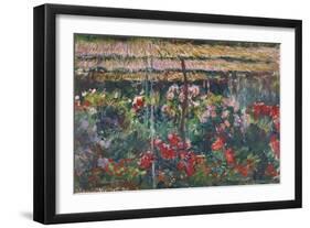 Peony Garden, 1887-Claude Monet-Framed Giclee Print