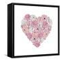 Peony Heart-Martina-Framed Stretched Canvas