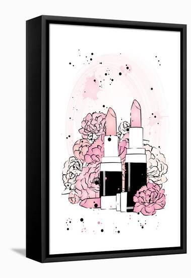 Peony Lipsticks-Martina Pavlova-Framed Stretched Canvas