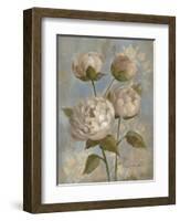 Peony on Soft Blue-Silvia Vassileva-Framed Art Print