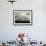 People and a Dog are Silhouetted Against a Landscape of Central London-null-Framed Photographic Print displayed on a wall