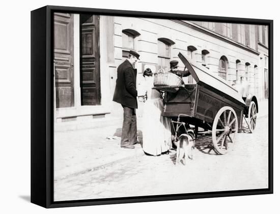 People and Dogcart, Antwerp, 1898-James Batkin-Framed Stretched Canvas