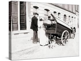 People and Dogcart, Antwerp, 1898-James Batkin-Stretched Canvas