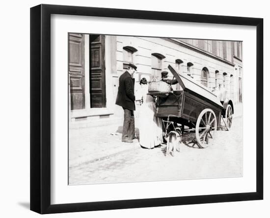 People and Dogcart, Antwerp, 1898-James Batkin-Framed Photographic Print