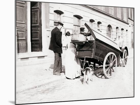 People and Dogcart, Antwerp, 1898-James Batkin-Mounted Photographic Print