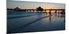 People and pier on Fort Myers Beach at sunset, Estero Island, Lee County, Florida, USA-null-Mounted Photographic Print