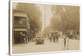 People and Traffic in Cairo, Catskill Mountains, New York State-null-Stretched Canvas