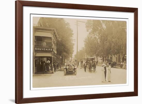 People and Traffic in Cairo, Catskill Mountains, New York State-null-Framed Photographic Print