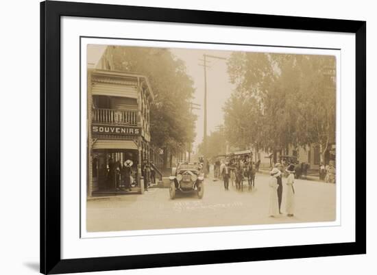 People and Traffic in Cairo, Catskill Mountains, New York State-null-Framed Photographic Print