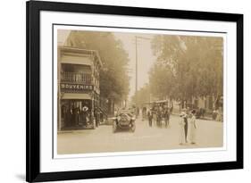 People and Traffic in Cairo, Catskill Mountains, New York State-null-Framed Photographic Print