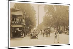 People and Traffic in Cairo, Catskill Mountains, New York State-null-Mounted Photographic Print