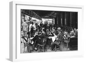 People at a Pavement Cafe, Paris, 1931-Ernest Flammarion-Framed Giclee Print