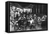 People at a Pavement Cafe, Paris, 1931-Ernest Flammarion-Framed Stretched Canvas