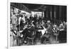 People at a Pavement Cafe, Paris, 1931-Ernest Flammarion-Framed Giclee Print