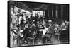 People at a Pavement Cafe, Paris, 1931-Ernest Flammarion-Framed Stretched Canvas