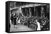 People at a Well-Known Parisian Pavement Cafe, 1931-Ernest Flammarion-Framed Stretched Canvas