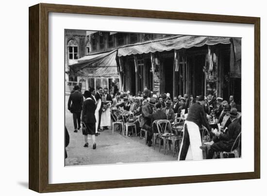 People at a Well-Known Parisian Pavement Cafe, 1931-Ernest Flammarion-Framed Giclee Print