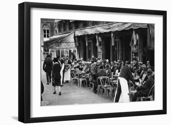 People at a Well-Known Parisian Pavement Cafe, 1931-Ernest Flammarion-Framed Giclee Print