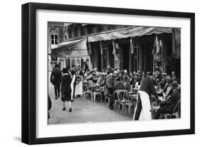 People at a Well-Known Parisian Pavement Cafe, 1931-Ernest Flammarion-Framed Giclee Print