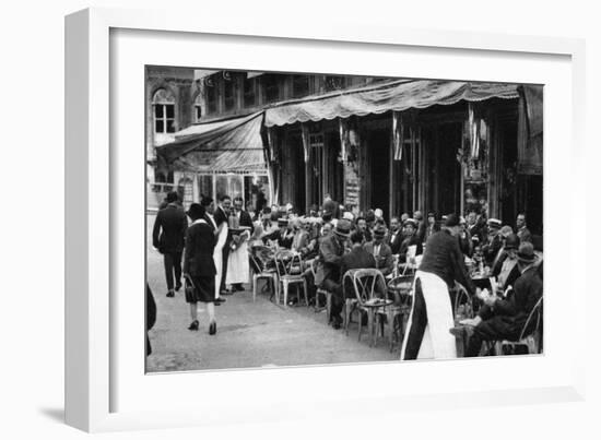 People at a Well-Known Parisian Pavement Cafe, 1931-Ernest Flammarion-Framed Giclee Print