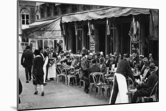 People at a Well-Known Parisian Pavement Cafe, 1931-Ernest Flammarion-Mounted Giclee Print