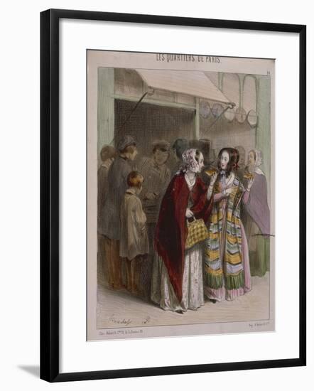 People at Boulevard Saint Denis, 1840-null-Framed Giclee Print