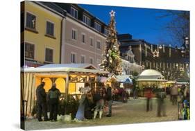 People at Christmas Market, Haupt Square, Schladming, Steiemark, Austria, Europe-Richard Nebesky-Stretched Canvas