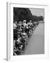 People at Civil Rights Rally Soaking their Feet in the Reflecting Pool at the Washington Monument-John Dominis-Framed Photographic Print