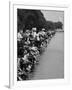 People at Civil Rights Rally Soaking their Feet in the Reflecting Pool at the Washington Monument-John Dominis-Framed Photographic Print