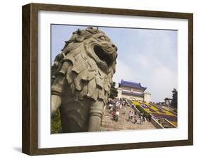 People at Mausoleum of Dr. Sun Yat Sen (Zhongshan Ling), Zijin Shan, Nanjing, Jiangsu, China, Asia-Ian Trower-Framed Photographic Print