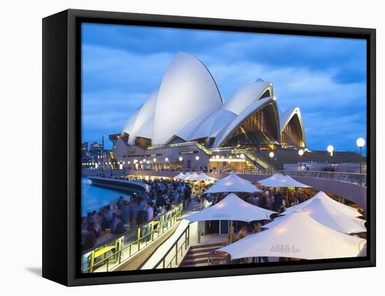 People at Opera Bar in Front of Sydney Opera House, UNESCO World Heritage Site, Sydney, Australia-Matthew Williams-Ellis-Framed Stretched Canvas