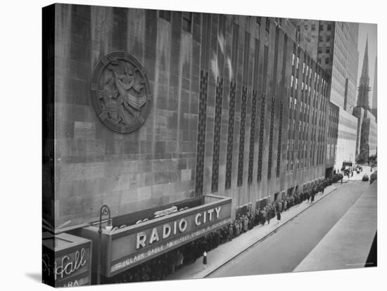 People at Radio City Music Hall Waiting to See Greer Garson and Clark Gable in "Adventure"-Cornell Capa-Stretched Canvas