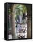 People at Tables and Musicians Playing in Courtyard of Colonial Building Built in 1780, Havana-Donald Nausbaum-Framed Stretched Canvas