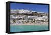 People at the Beach and Apartments, Puerto Rico, Gran Canaria, Spain, Atlantic, Europe-Markus Lange-Framed Stretched Canvas