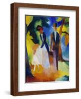 People at the Blue Lake (Leute Am Blauen See), 1913-Auguste Macke-Framed Giclee Print