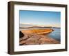 People at the end of The Cobb enjoying the evening light, Lyme Regis, Dorset, England-Jean Brooks-Framed Photographic Print