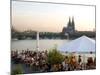 People at Trendy Rheinterrassen Bar and Restaurant Beside the River Rhine, Cologne, Germany-Yadid Levy-Mounted Photographic Print