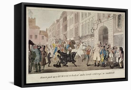 People Bargaining for Mounts at West Smithfield, London, 1825-Theodore Lane-Framed Stretched Canvas