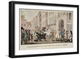People Bargaining for Mounts at West Smithfield, London, 1825-Theodore Lane-Framed Giclee Print
