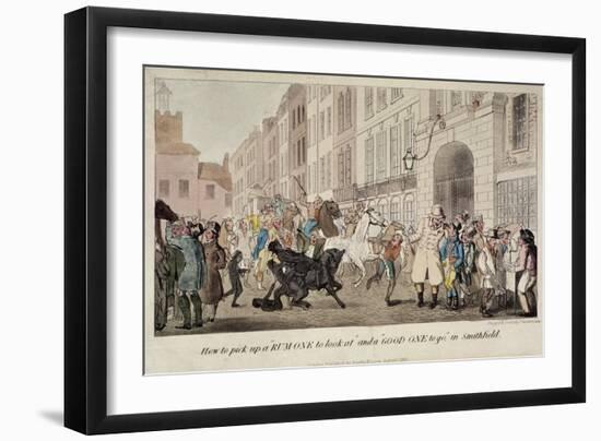 People Bargaining for Mounts at West Smithfield, London, 1825-Theodore Lane-Framed Giclee Print